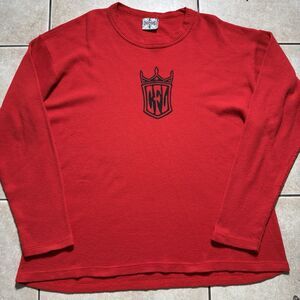 West Coast Choppers Red Thermal Cotton Long Sleeve Sz XL Biker Graphic Skate 90s